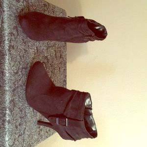 Black suede ankle boots